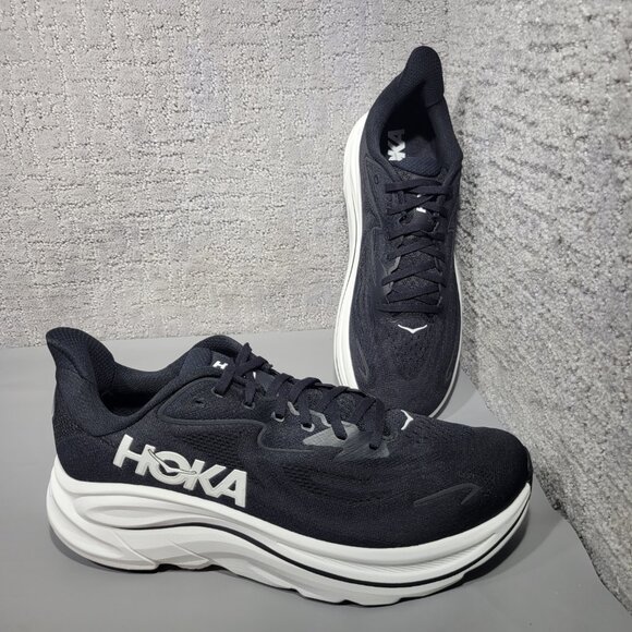 Hoka One One Clifton 10 Men's Size US 12D Black White Athletic Running Sneakers. - Picture 11 of 14